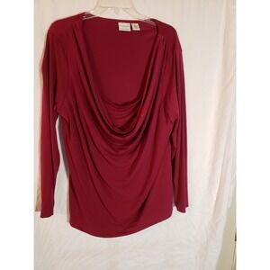 Women's Covington Wine Cowl Neck Top Size 1X